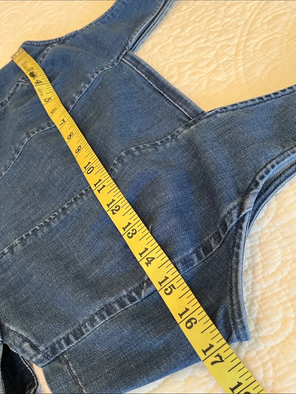 Madewell Denim Dress Cut Outs Sleeveless Women’s 6 Blue Pockets Coastal Cowgirl - Picture 13 of 17